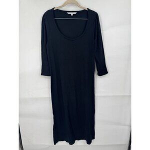 The Nines by HATCH Black Ribbed Jersey Maternity Dress Women Large Black Casual